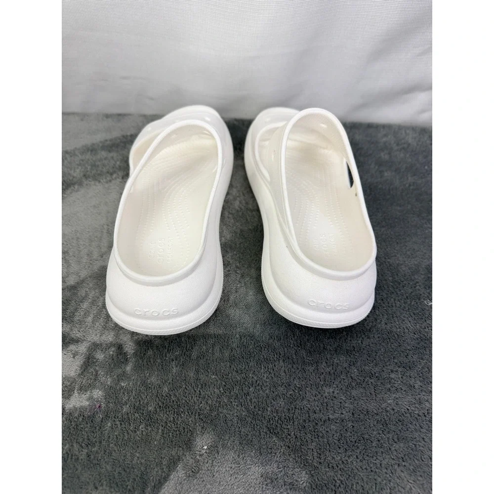 Crocs Platform Sandals White Comfort Slides Lightweight Women's Size 9‎